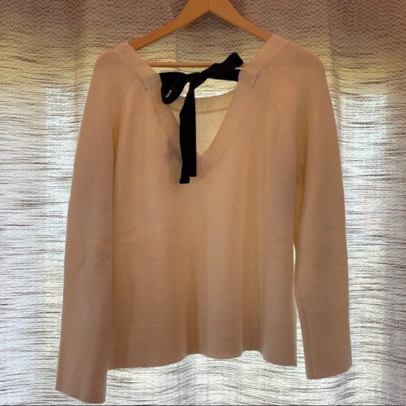 Jcrew ivory sweater with black bow - Picture 3 of 6